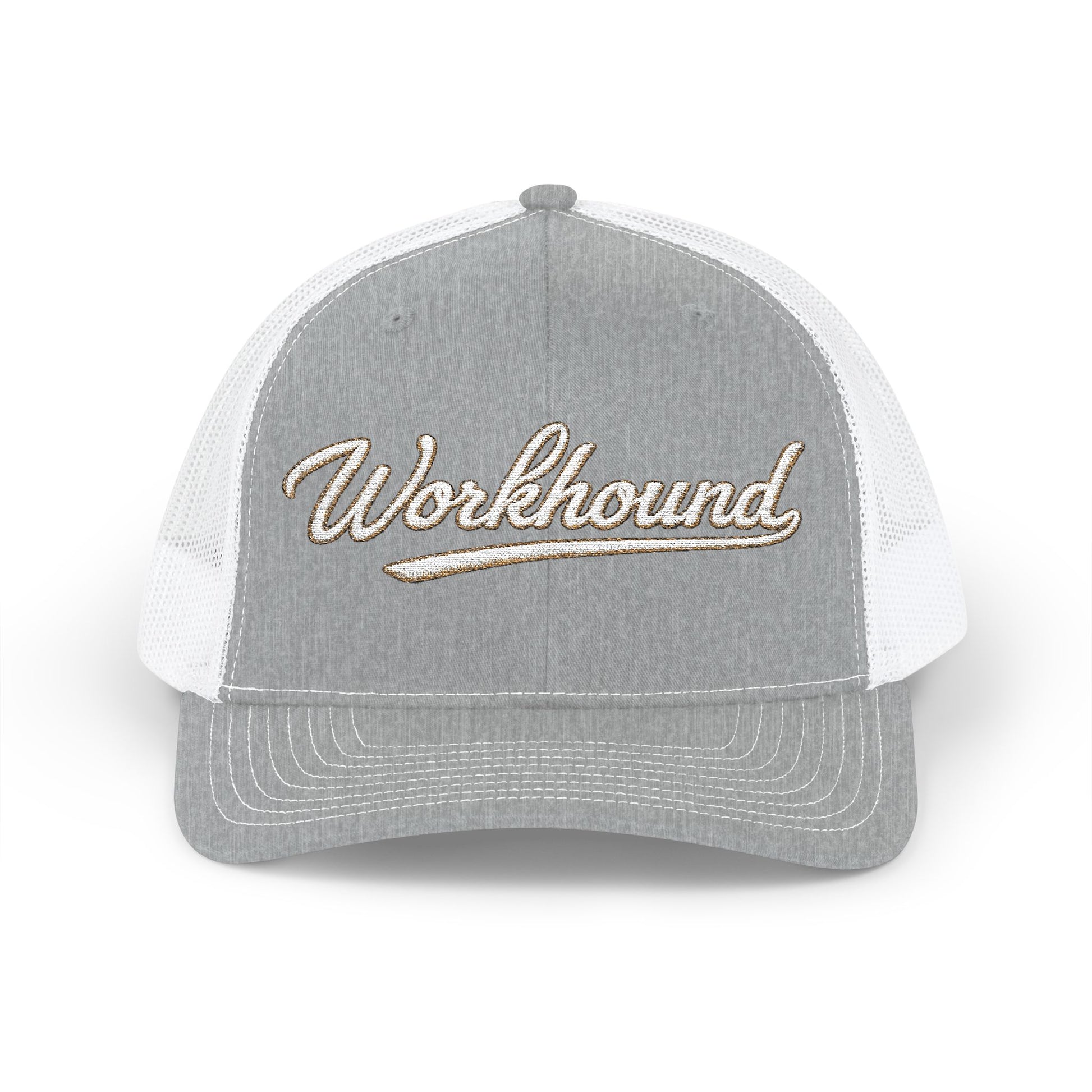 Workhound Embroidered Trucker Cap — Vintage Script Snapback Hat